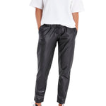 Comfy Cool Foldover Waistband Faux Leather Maternity Jogger Pants