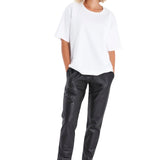Comfy Cool Foldover Waistband Faux Leather Maternity Jogger Pants