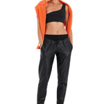 Comfy Cool Foldover Waistband Faux Leather Maternity Jogger Pants