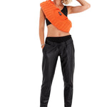 Comfy Cool Foldover Waistband Faux Leather Maternity Jogger Pants