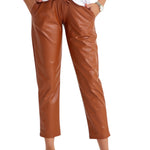 Comfy Cool Foldover Waistband Faux Leather Maternity Jogger Pants