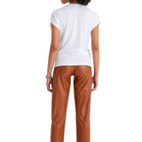 Comfy Cool Foldover Waistband Faux Leather Maternity Jogger Pants