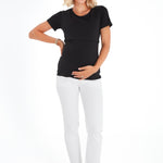 Swipe Up Basic Maternity/Nursing T-shirt Pack (1 Black + 1 White)