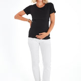 Swipe Up Basic Maternity/Nursing T-shirt Pack (1 Black + 1 White)