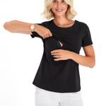 Swipe Up Basic Maternity/Nursing T-shirt Pack (1 Black + 1 White)