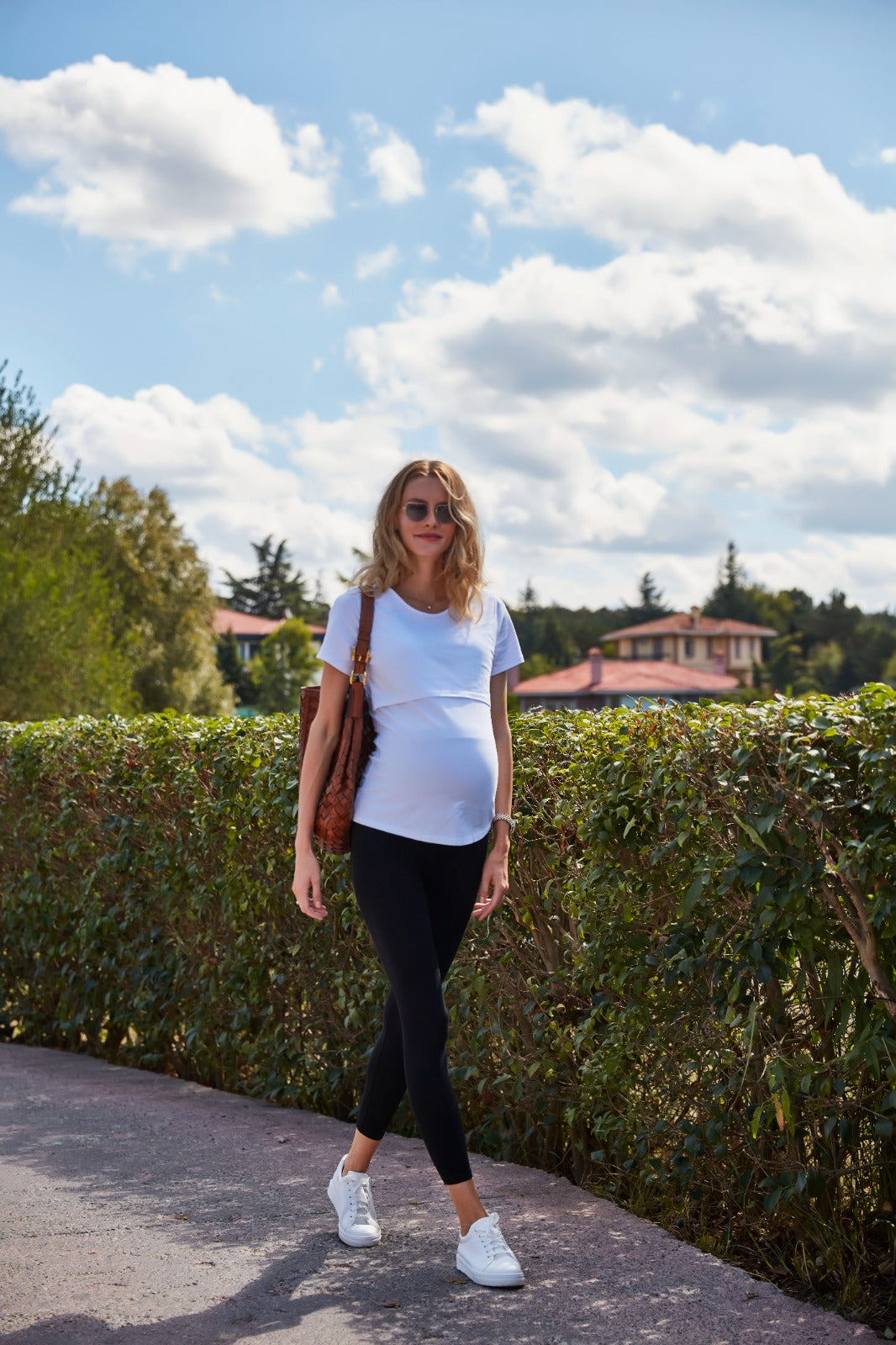 Swipe Up Basic Maternity/Nursing T-shirt Pack (1 Black + 1 White)
