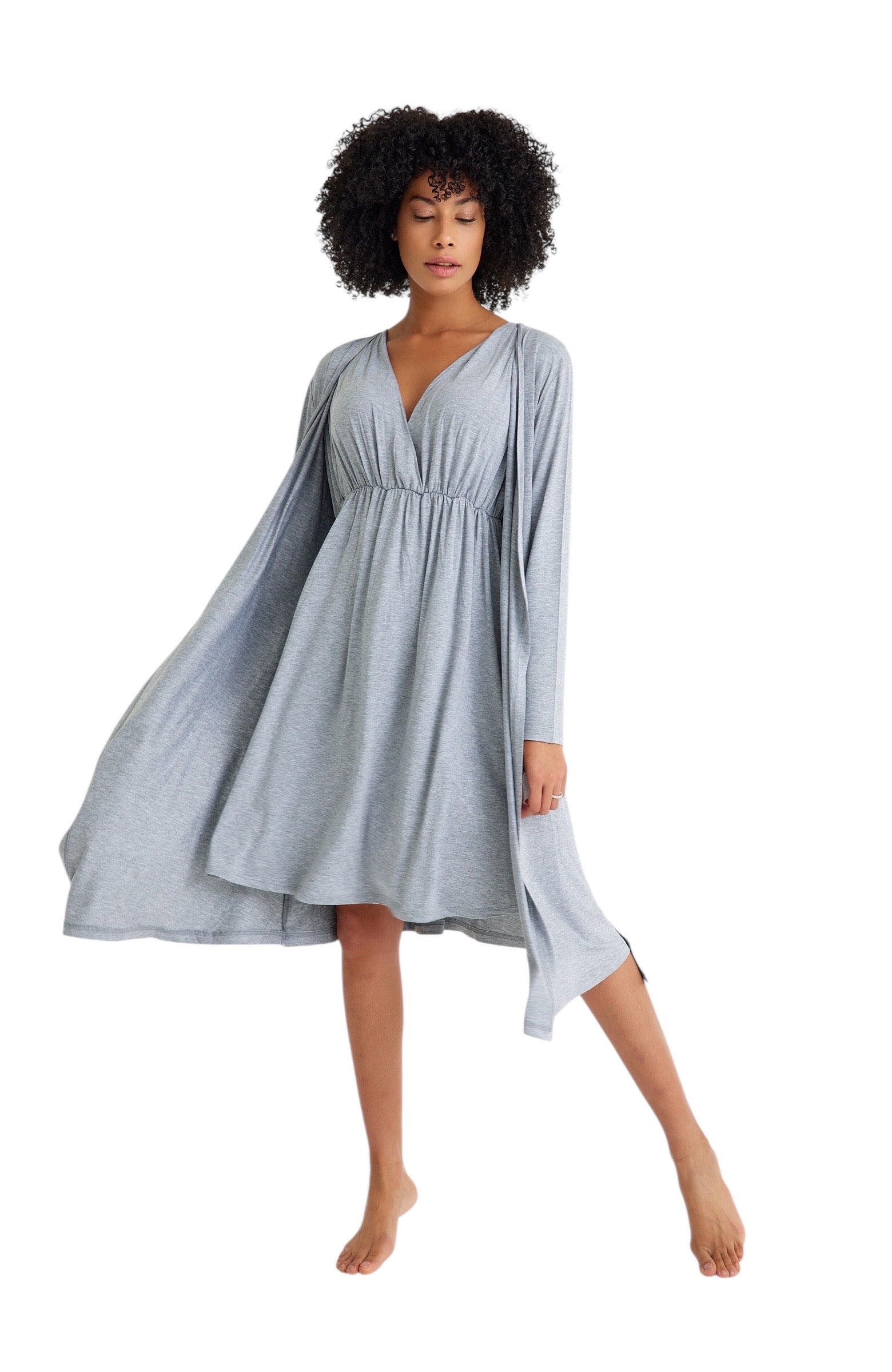 Sleep Well Maternity/Nursing Nightgown & Robe Set
