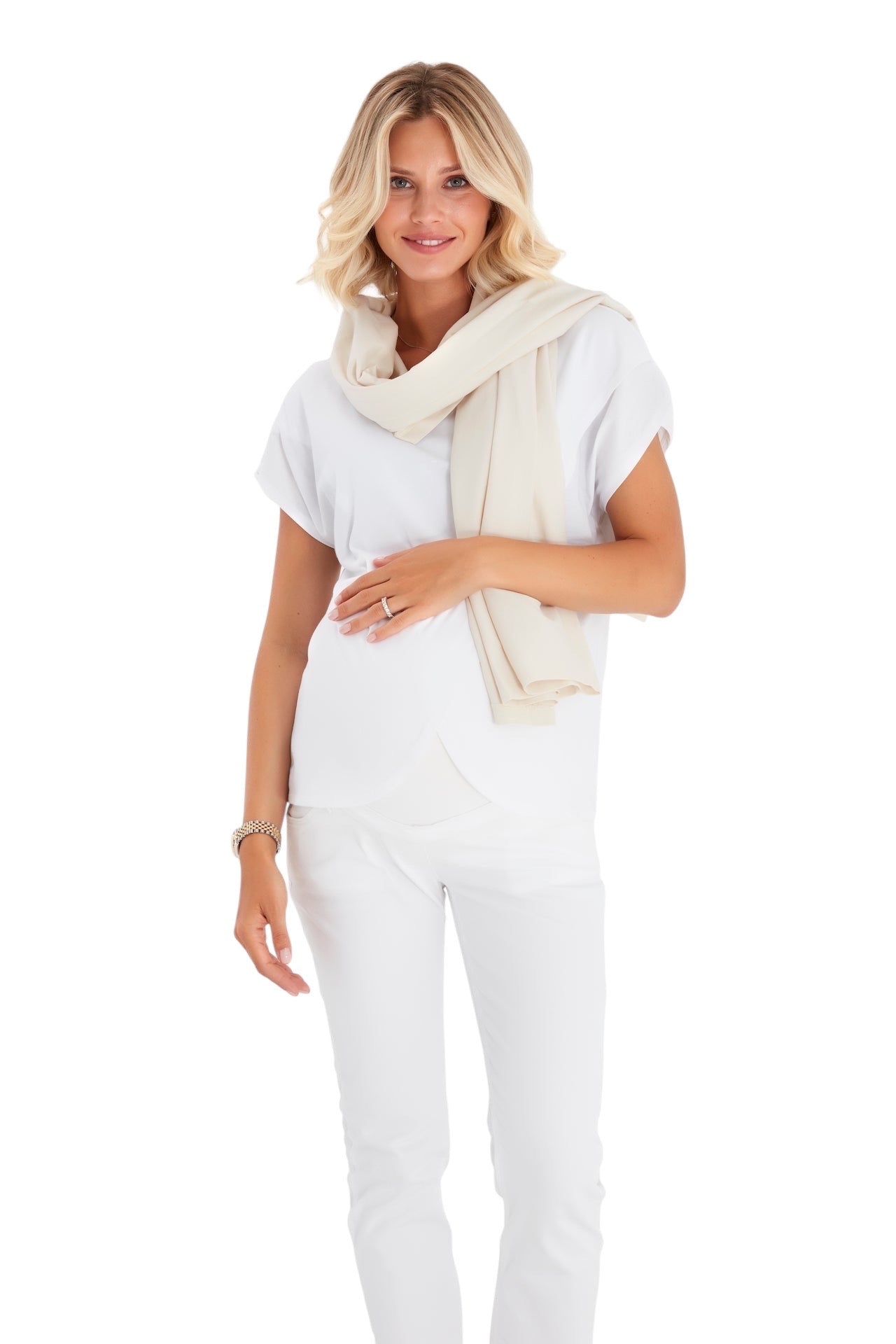 Handy Crossover Short Sleeve Cotton Maternity/Nursing Top
