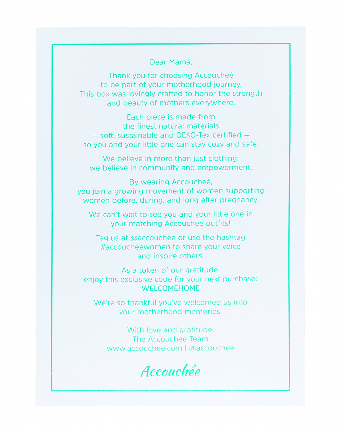 The Accouchée Welcome Home Set
