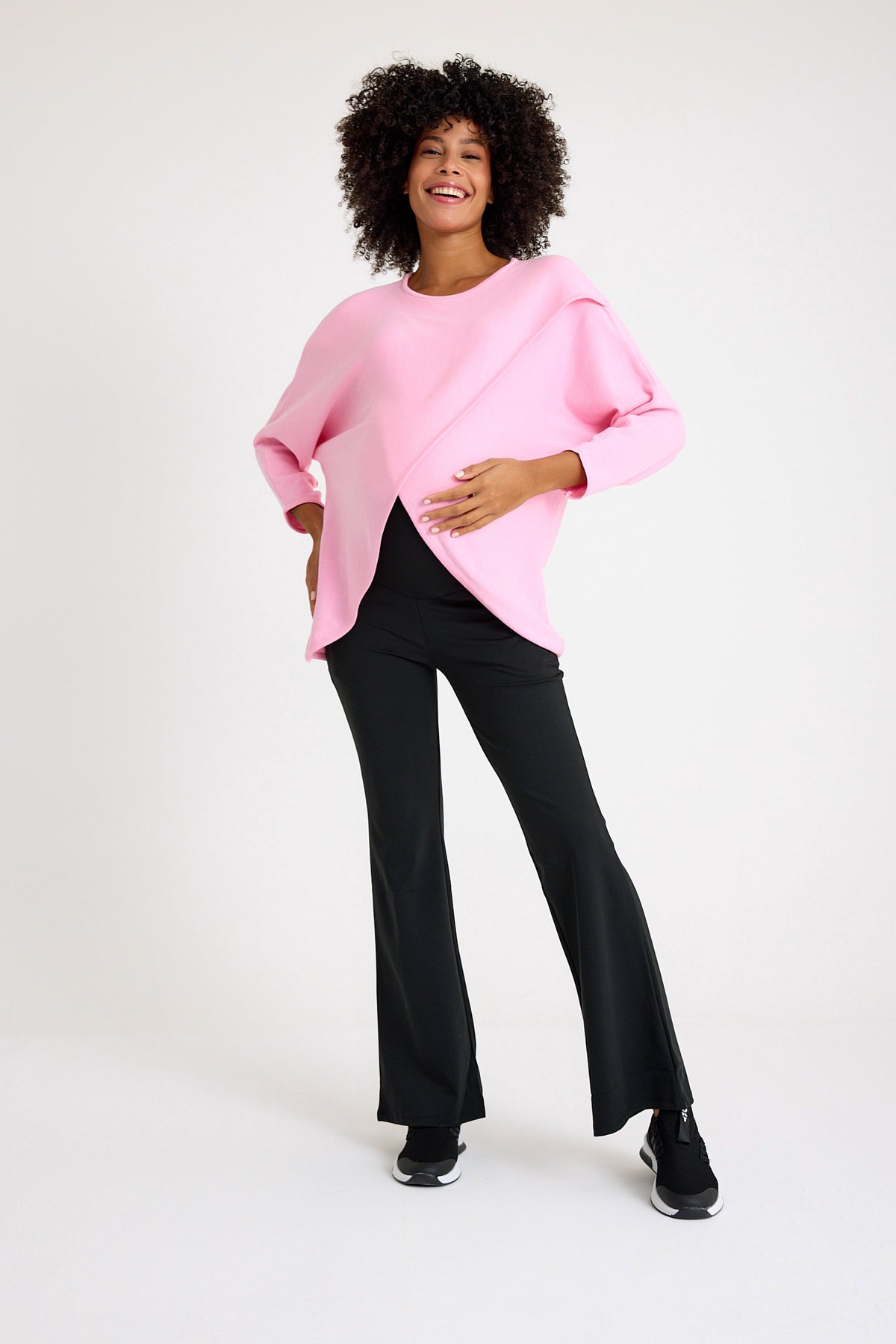 Let Loose Crossover Long Sleeve Maternity/Nursing Knit Top
