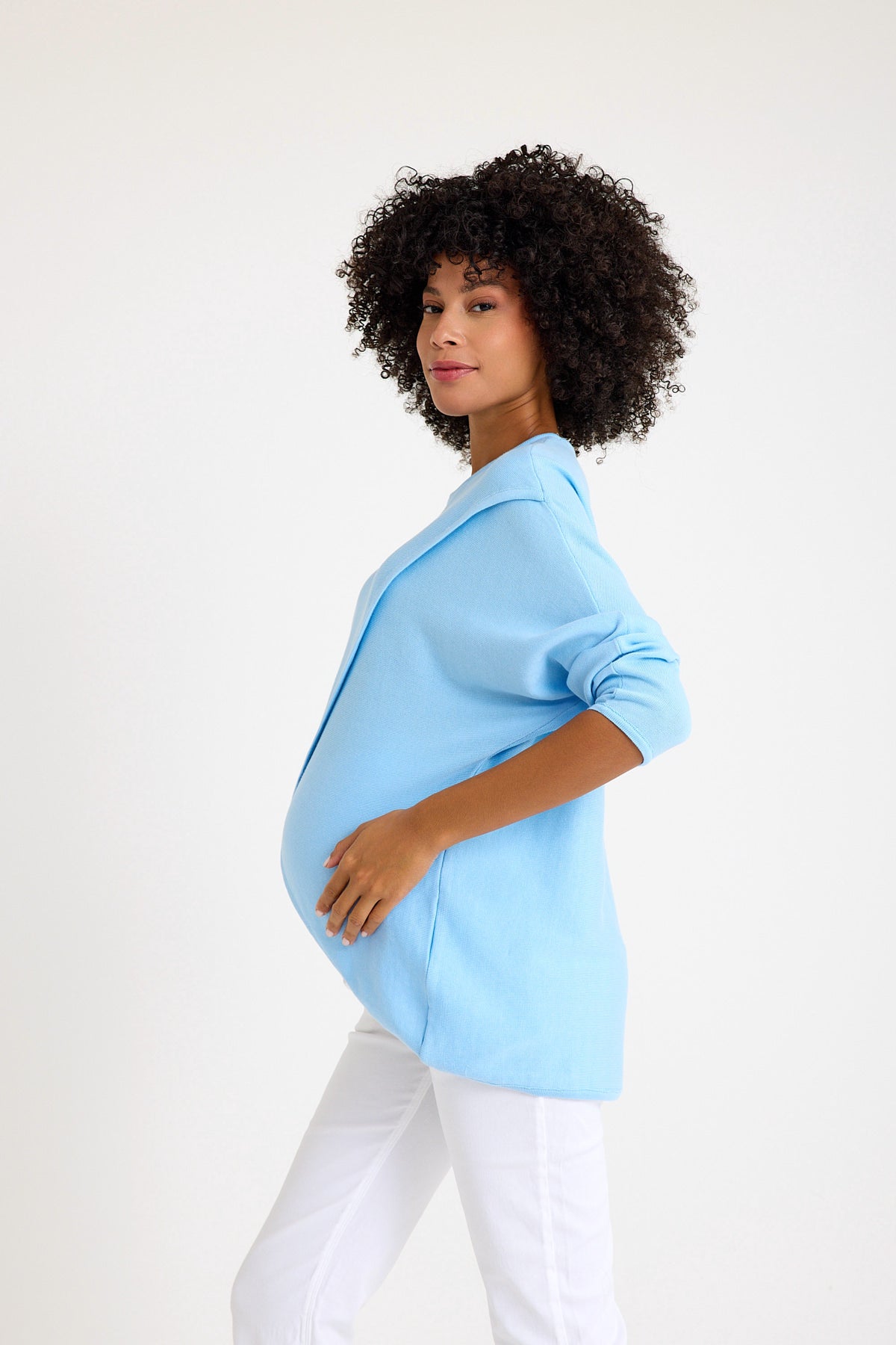 Let Loose Crossover Long Sleeve Maternity/Nursing Knit Top
