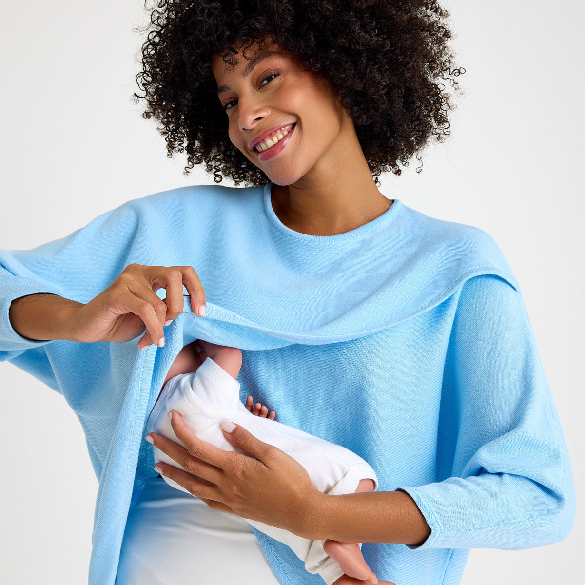 Let Loose Crossover Long Sleeve Maternity/Nursing Knit Top
