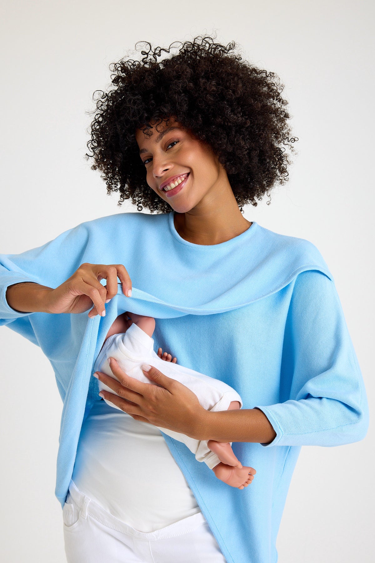 Let Loose Crossover Long Sleeve Maternity/Nursing Knit Top
