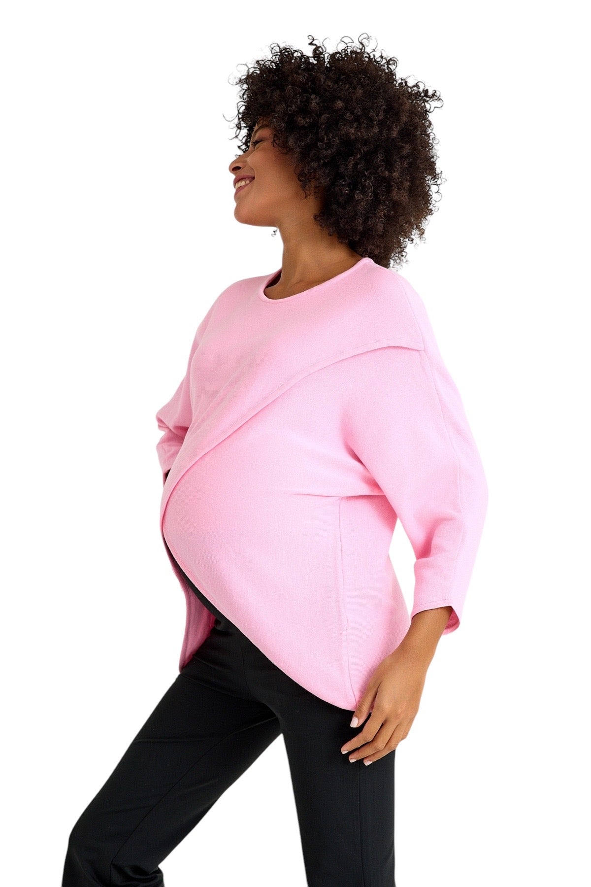 Let Loose Crossover Long Sleeve Maternity/Nursing Knit Top
