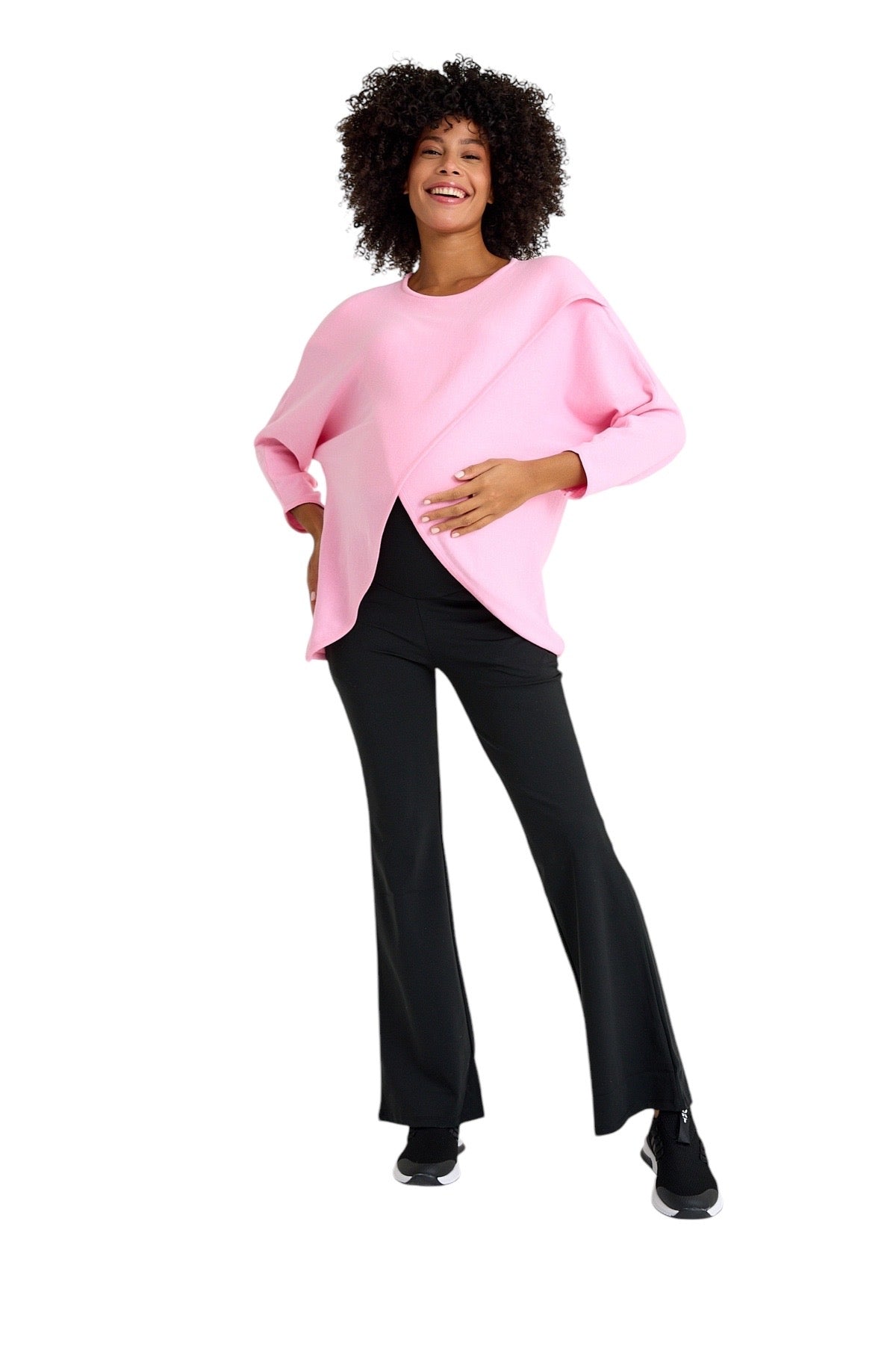 Let Loose Crossover Long Sleeve Maternity/Nursing Knit Top
