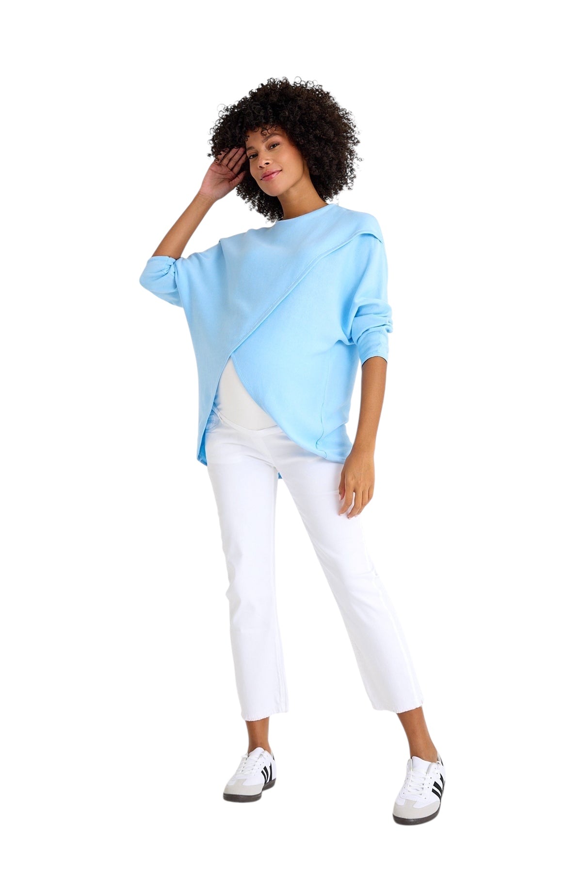 Let Loose Crossover Long Sleeve Maternity/Nursing Knit Top
