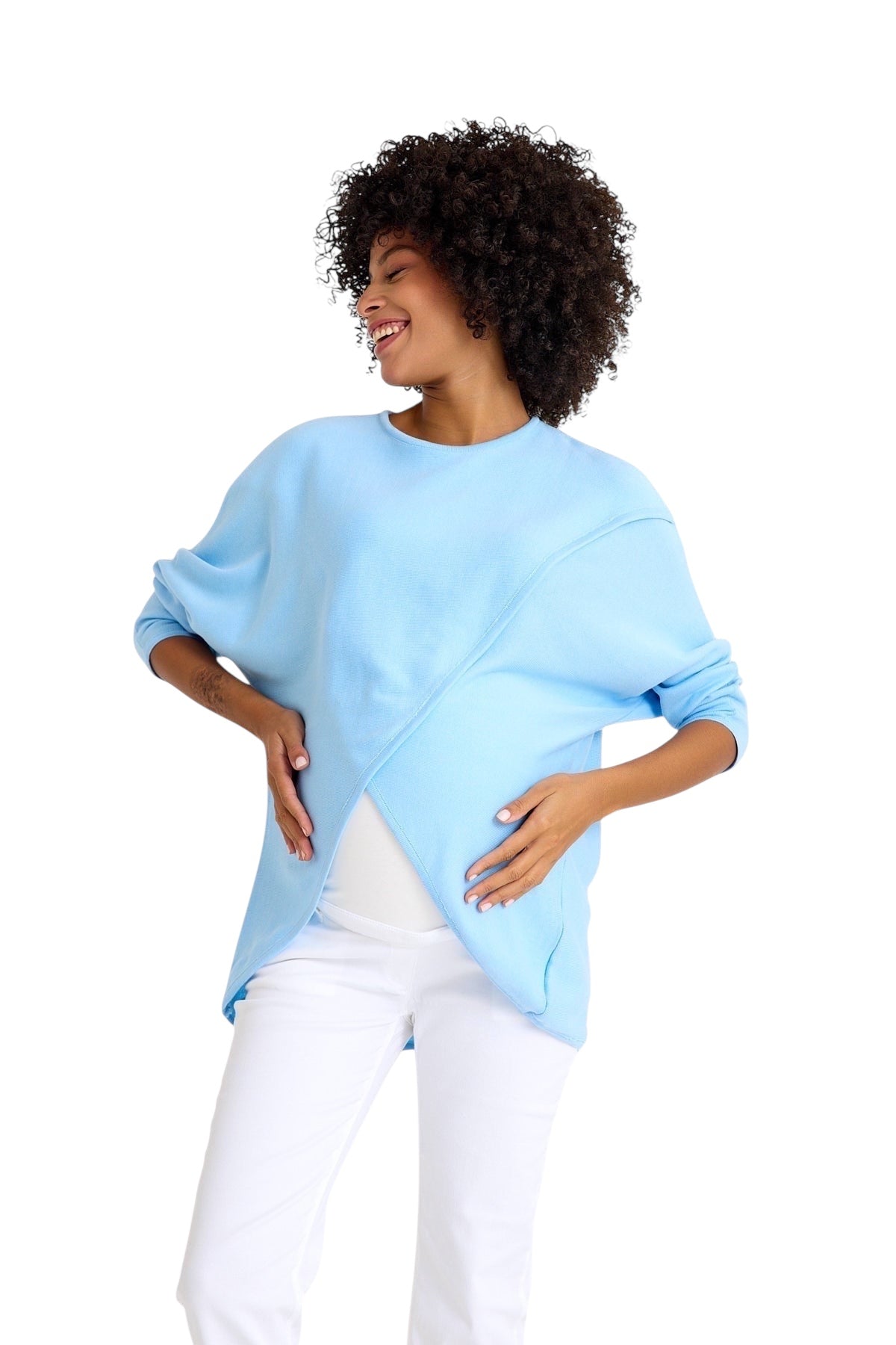 Let Loose Crossover Long Sleeve Maternity/Nursing Knit Top
