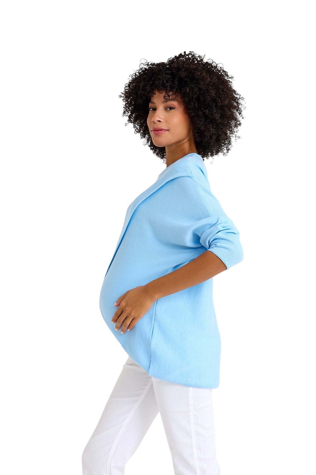 Let Loose Crossover Long Sleeve Maternity/Nursing Knit Top
