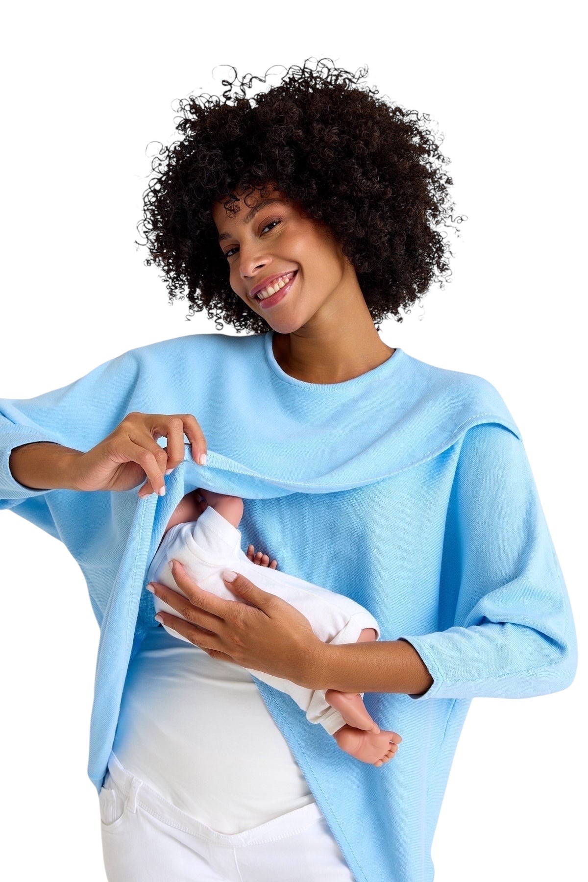 Let Loose Crossover Long Sleeve Maternity/Nursing Knit Top
