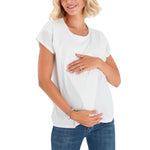 Handy Crossover Short Sleeve Cotton Maternity/Nursing Top
