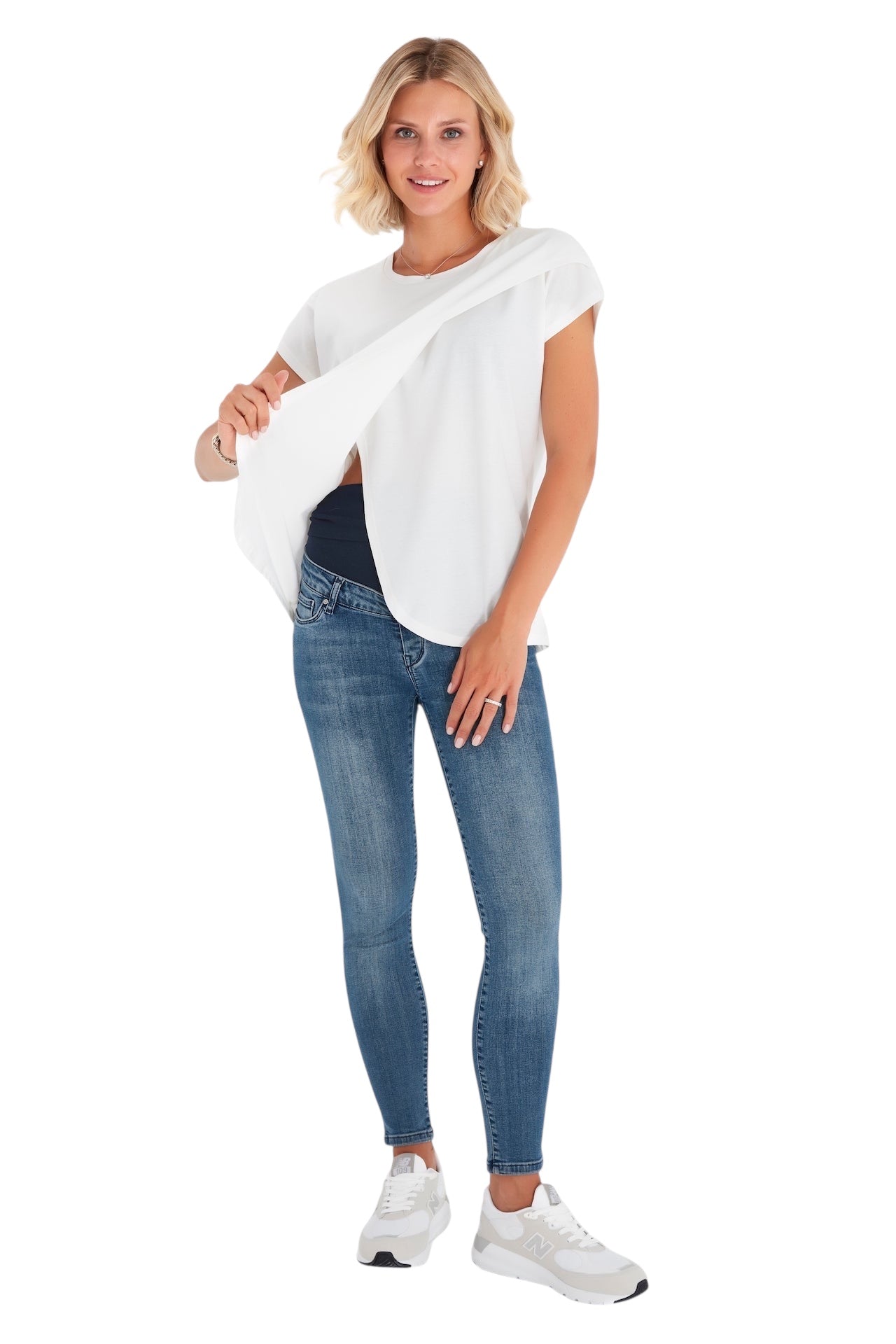 Handy Crossover Short Sleeve Cotton Maternity/Nursing Top
