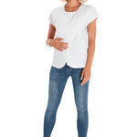 Handy Crossover Short Sleeve Cotton Maternity/Nursing Top
