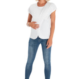 Handy Crossover Short Sleeve Cotton Maternity/Nursing Top
