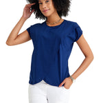 Handy Crossover Short Sleeve Cotton Maternity/Nursing Top
