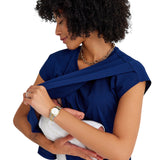 Handy Crossover Short Sleeve Cotton Maternity/Nursing Top
