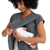Handy Crossover Short Sleeve Cotton Maternity/Nursing Top
