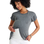 Handy Crossover Short Sleeve Cotton Maternity/Nursing Top
