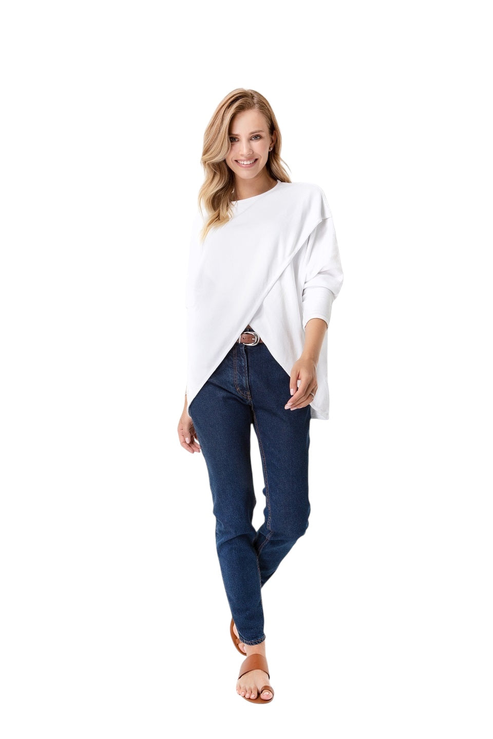 Let Loose Crossover Long Sleeve Maternity/Nursing Knit Top

