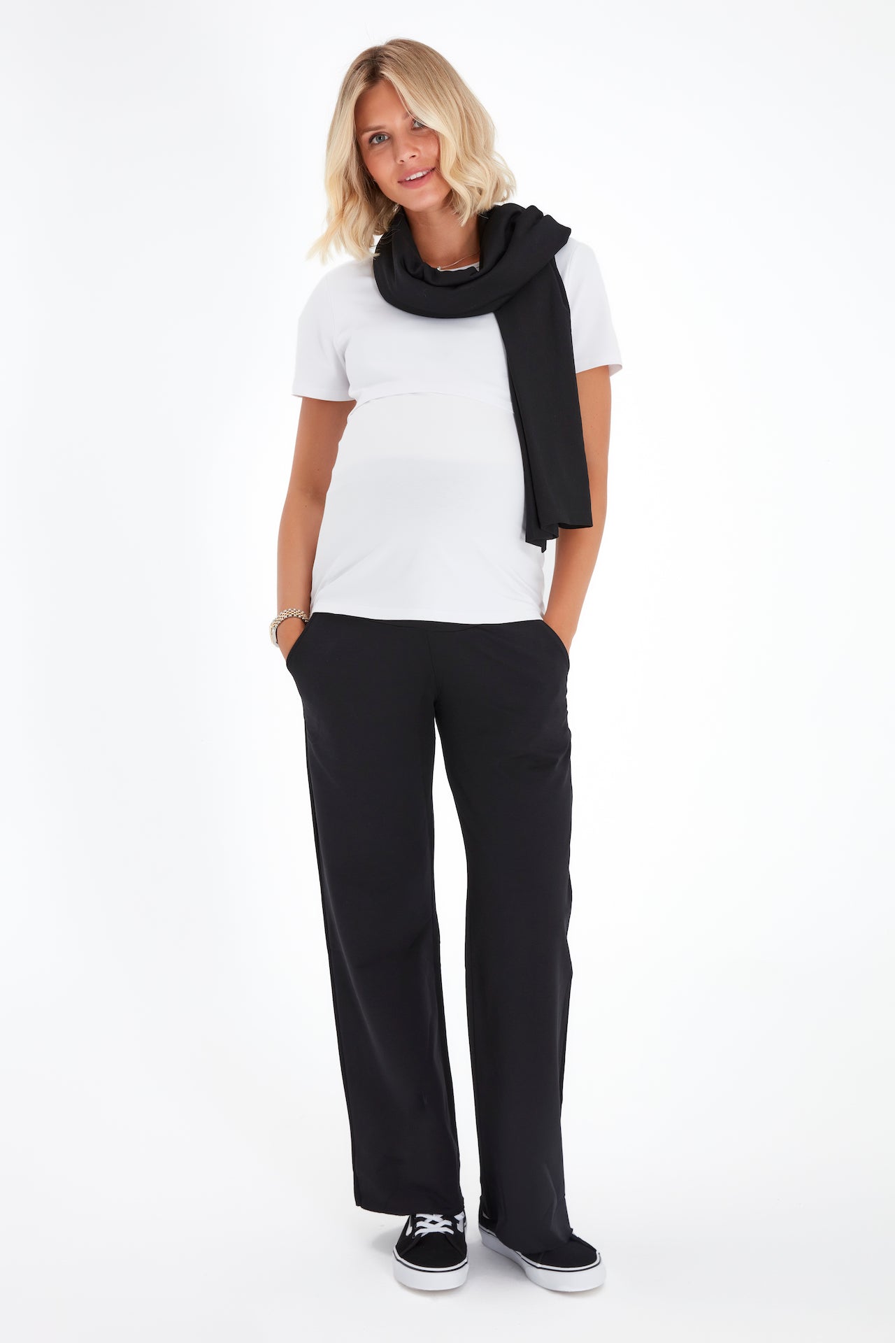 Accouchée Simply Cool Foldover Waistband Stretch Cotton Maternity