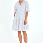 Waterfall Tie Waist A-Line Maternity/Nursing Wrap Dress
