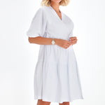 Waterfall Tie Waist A-Line Maternity/Nursing Wrap Dress

