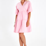 Waterfall Tie Waist A-Line Maternity/Nursing Wrap Dress
