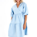 Waterfall Tie Waist A-Line Maternity/Nursing Wrap Dress
