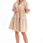 Waterfall Tie Waist A-Line Maternity/Nursing Wrap Dress
