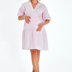 Waterfall Tie Waist A-Line Maternity/Nursing Wrap Dress
