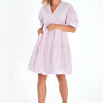 Waterfall Tie Waist A-Line Maternity/Nursing Wrap Dress
