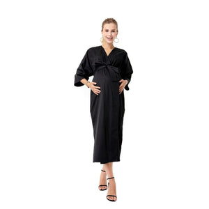 Amaterasu Tie Belt Maternity/Nursing Wrap Midi Dress