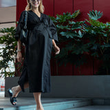 Amaterasu Tie Belt Maternity/Nursing Wrap Midi Dress

