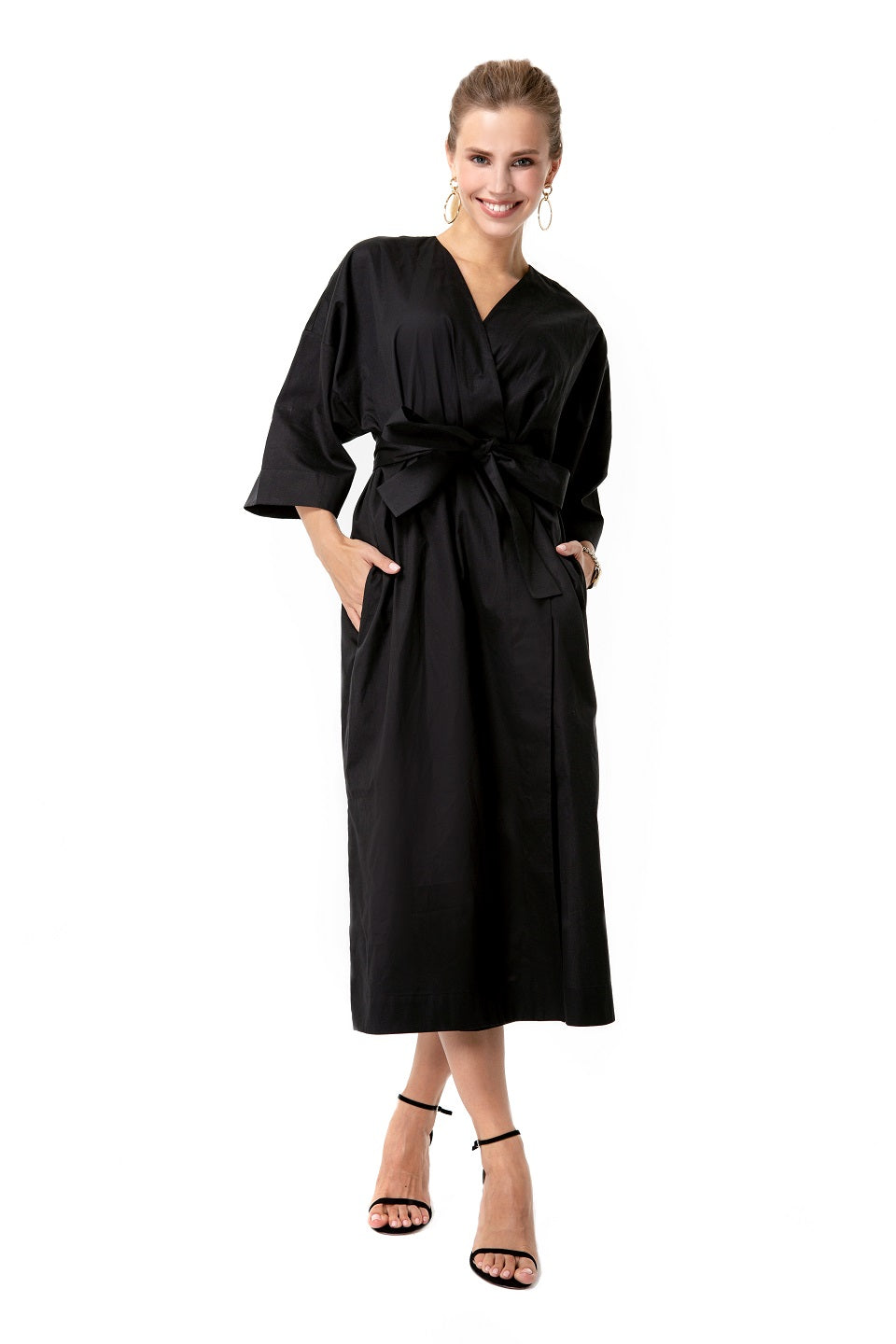 Amaterasu Tie Belt Maternity/Nursing Wrap Midi Dress
