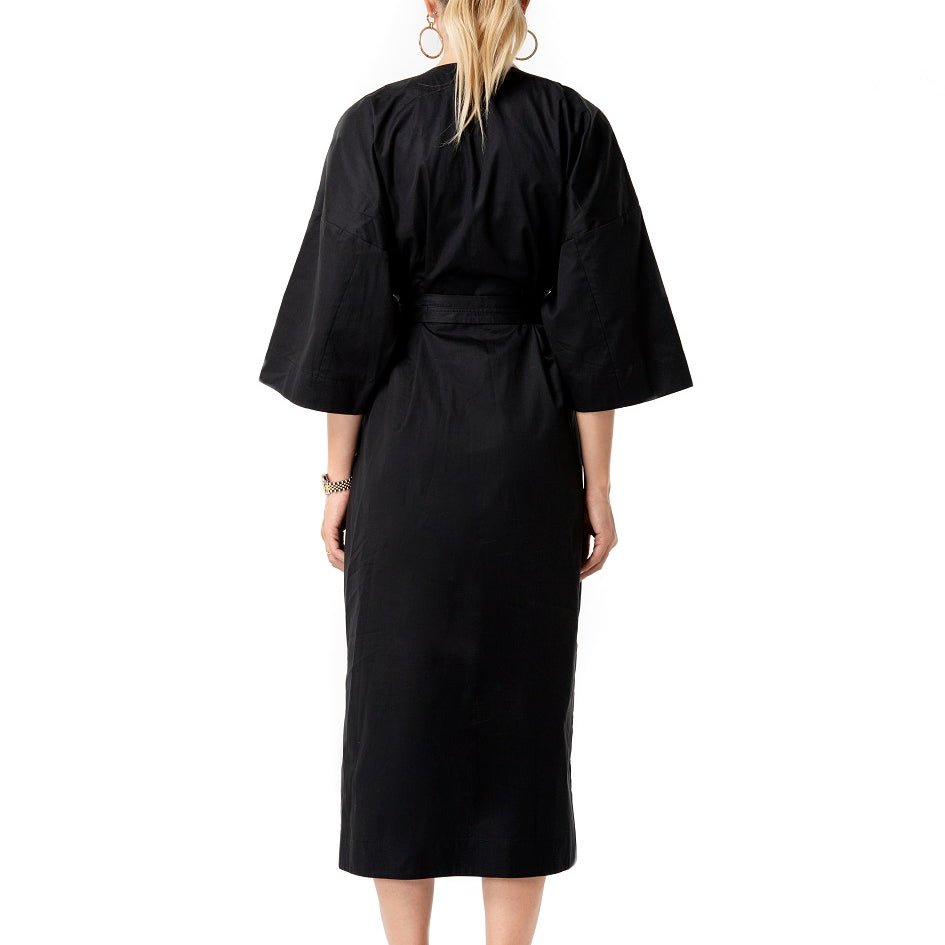 Amaterasu Tie Belt Maternity/Nursing Wrap Midi Dress Amaterasu Tie Belt Maternity/Nursing Wrap Midi Dress