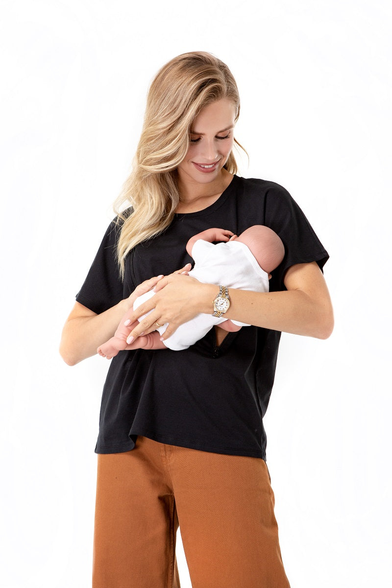 Zip Up Maternity/Nursing T-Shirt
