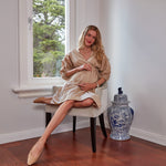 Waterfall Tie Waist A-Line Maternity/Nursing Wrap Dress
